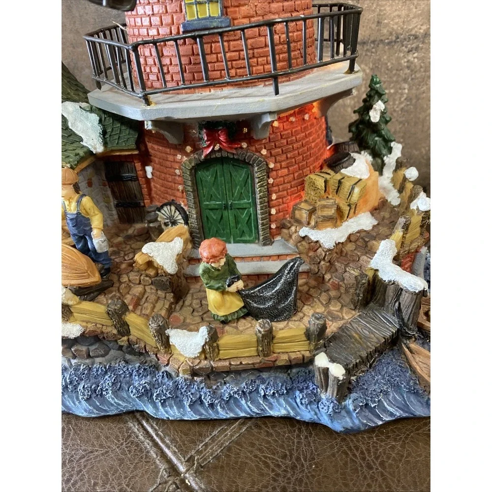 VTG 2004 Holiday House Fiber Optic Windmill Lighthouse Christmas Village Works